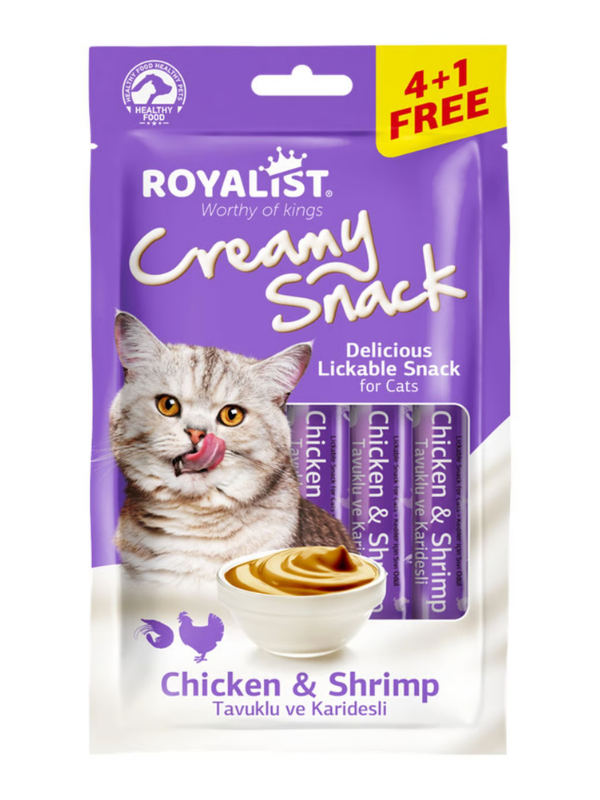 Royalist KEDİ ÖDÜL MAMASI ROYALIST CREAMY SNACK - CHİCKEN & SHRİMP 75 GR