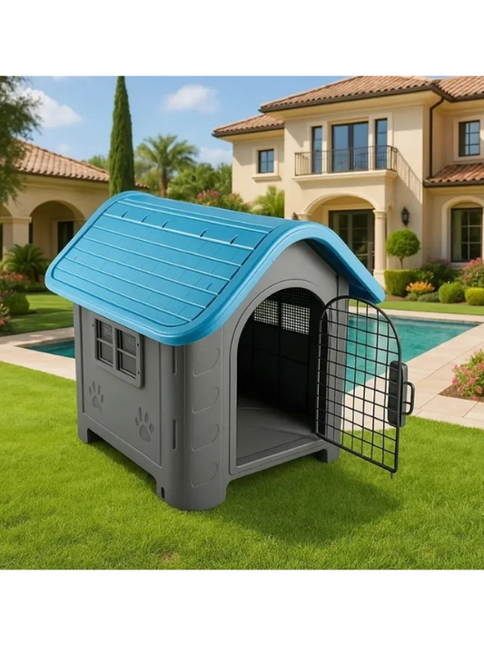 Plastik Kedi Ve Köpek Kulübesi Mavi 85x71x66 Cm