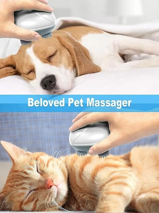 Elektrikli Baş Masajı Su Geçirmez Kedi Köpek Sırt Kafa Vücut Masajı Omuz Boyun Ense Cihazı