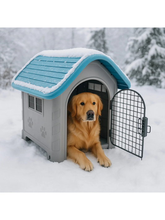 Plastik Kedi Ve Köpek Kulübesi Mavi  85x71x66 Cm